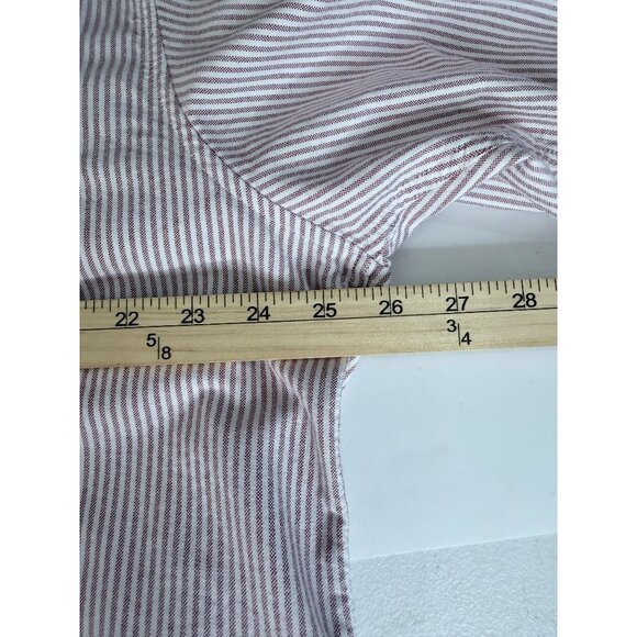 Eddie Bauer Long Sleeve Button-Up Shirt Mens L Red‎ Striped Cotton Heavy Weight - Picture 7 of 10